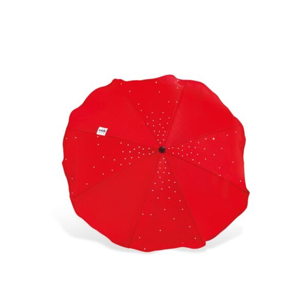 Parasol for stroller red with crystal applications