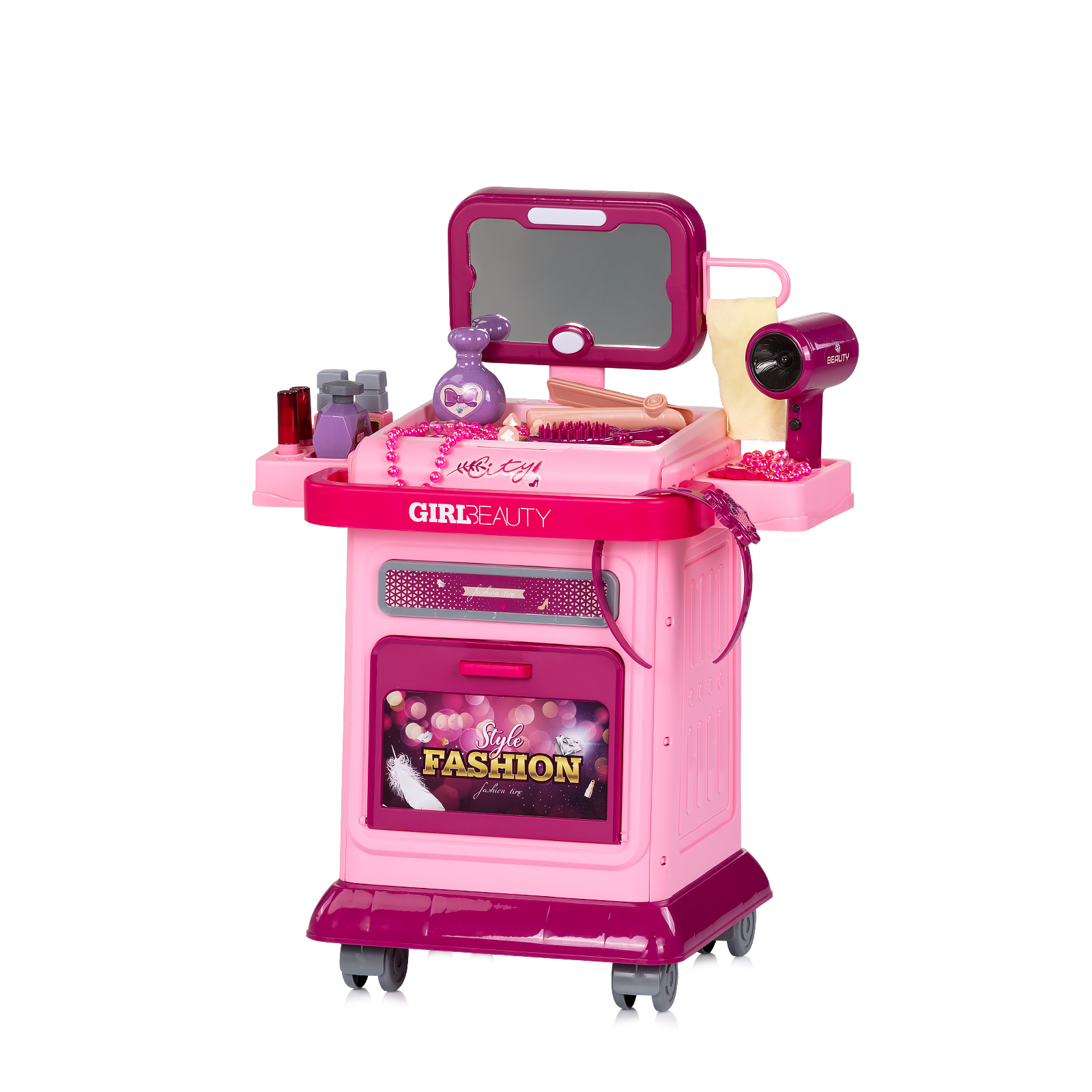 Детска розова тоалетка звук и светлина