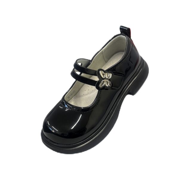 Детски лачени официални обувки с пеперудка APAWWA