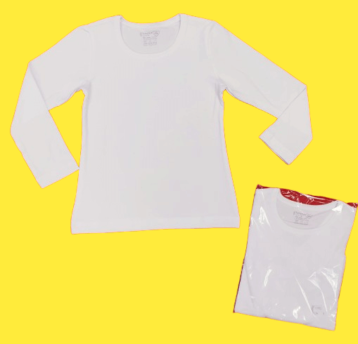 Бяла детска блуза с дълъг ръкав