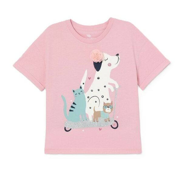 cherubino тениска момиче в розово с животни