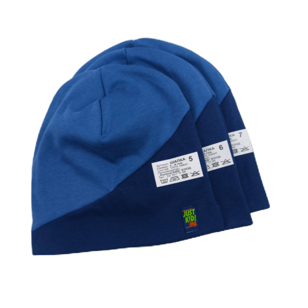 Пролетна детска шапка за момче в два нюанса синьо