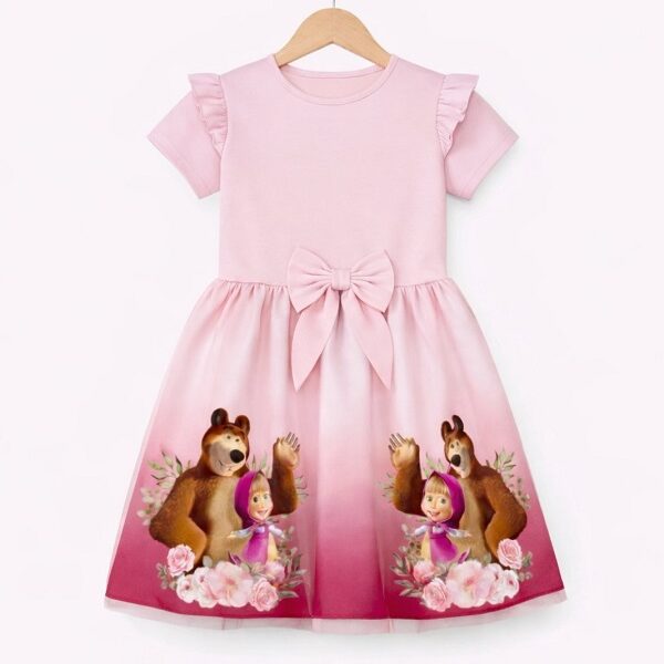 Рокля с къс ръкав Маша и Мечока