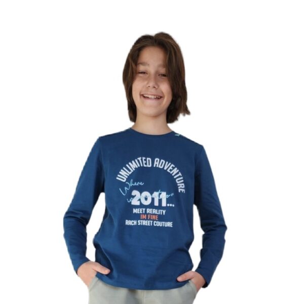 RACH Тъмно синя блуза с надписи