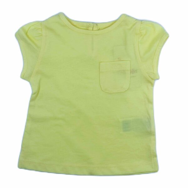 Изчистена жълта тениска с джобче