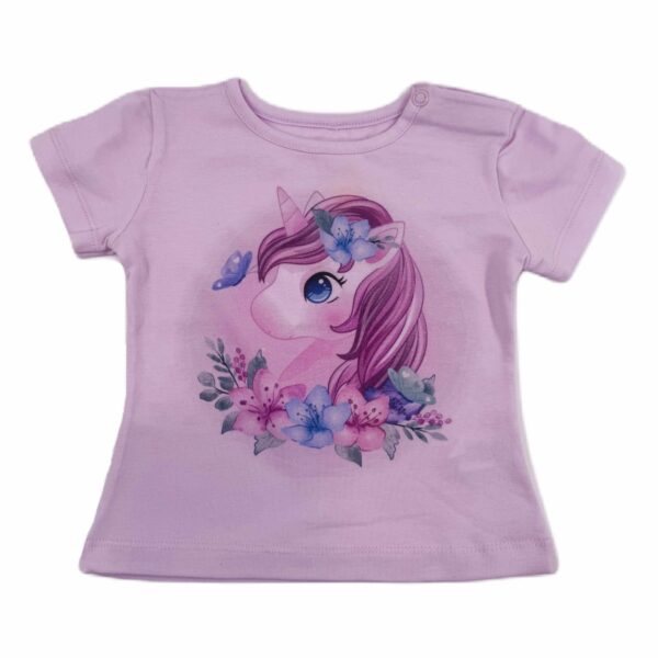 Тениска с лилав еднорог