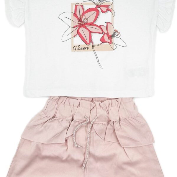 Комплект с розови къси панталонки