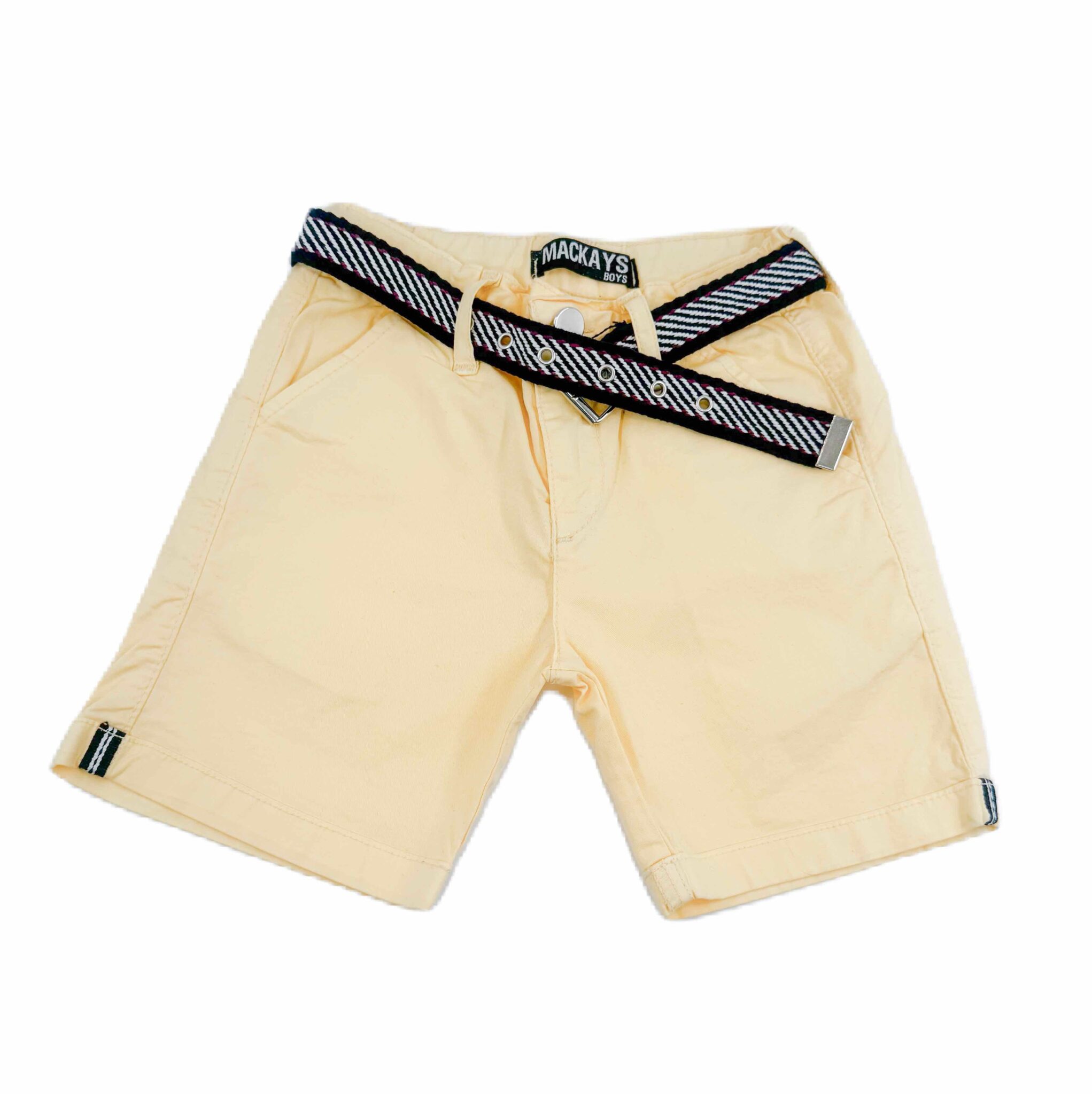 MACKAYS Жълти къси панталонки с копче и коланче