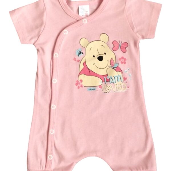 SVETLI BABY Розово ромпърче с къс ръкав