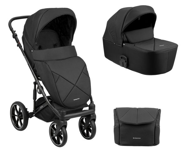 Комбинирана количка 2в1 с твърд кош Amani Blackin stock