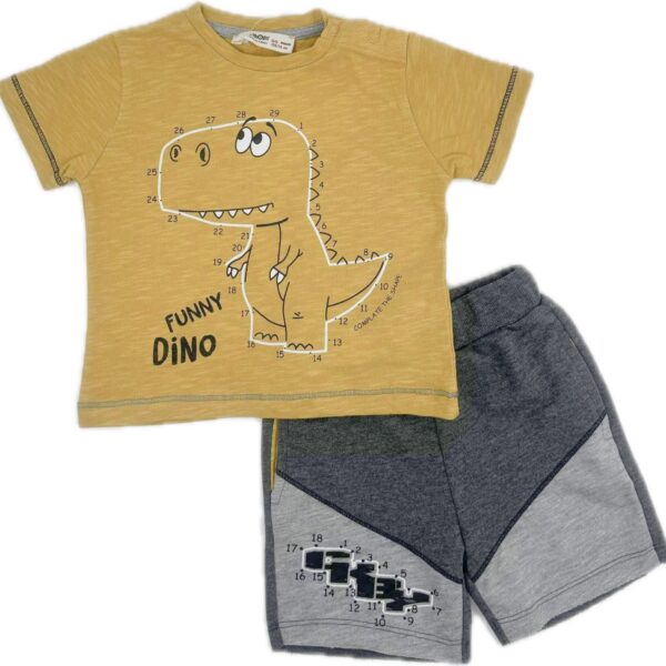 Детски летен комплект със забавен динозавър р.74
