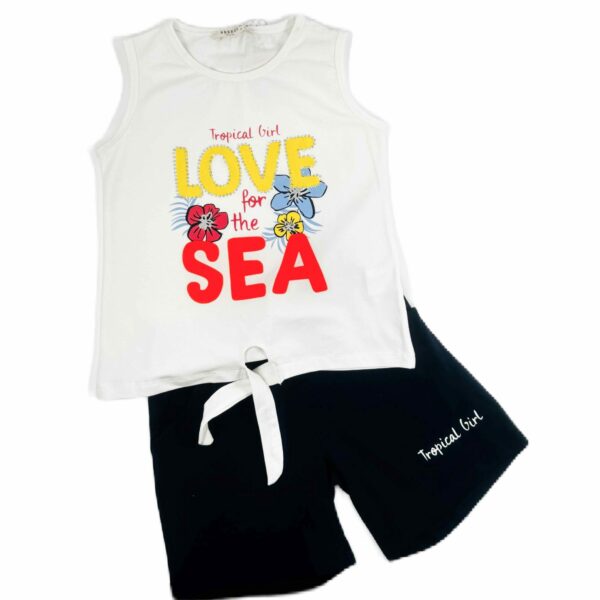 Комплект за момиче с потник и къси панталони