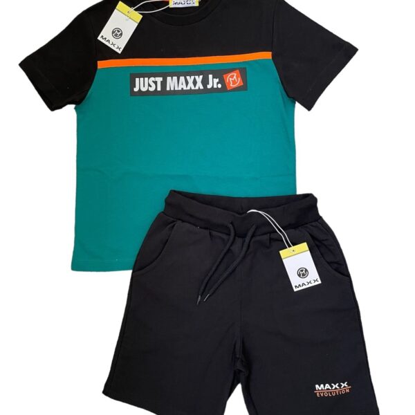 Детски комплект за момче със зелена тениска MAXX