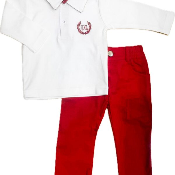 Детски комплект с червен панталон