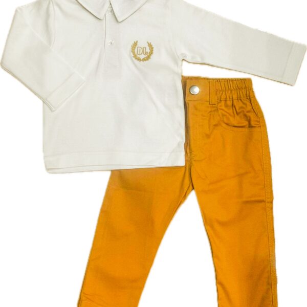 Детски комплект с панталон в цвят горчица