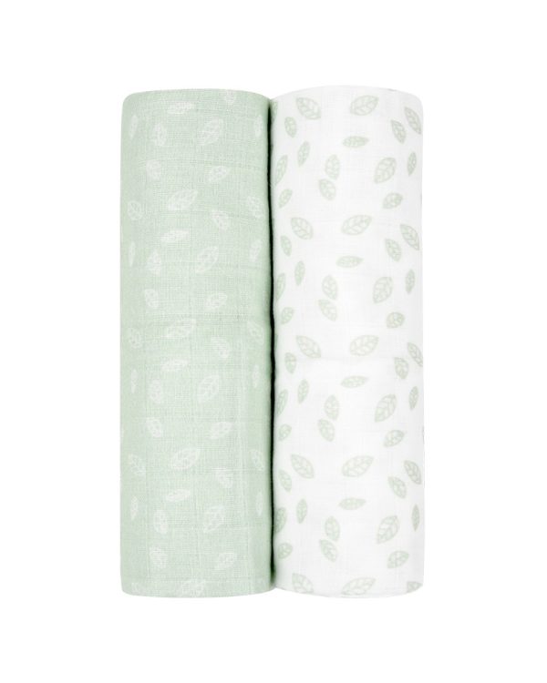 Комплект 2бр муселинови пелени 80х80 см Leaves Mintout of stock