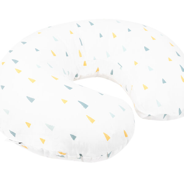 който осигурява удобство за майката по време на кърмене и е опора на бебето при седене или игра;• Изработен от 100% висококачествен памук ранфорс;• Пълнеж: полиестерен пух;• Сертифицирани по OEKO-TEX материали;• Сваляем калъф с цип за лесна поддръжка;• Предлага се в прахоусойчива чанта за лесно пренасяне и съхранение;• Размер: 60x47x20 cм;• Произведено в България. Размери:- Опаковка: 47x40x14 см / 1.06 кг- Кашон: 90x66x90 см / 20.3 кг / 16 бр/кашон 