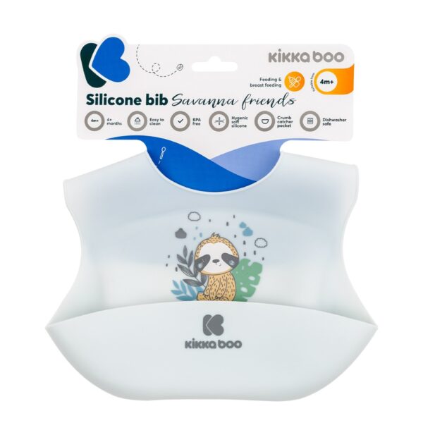 който събира остатъците от храната и ефективно предпазва детските дрехи от замърсяване;• Интересен дизайн;• Изработен от мек силикон;• Лесно почистване и практично закопчаване на няколко степени; • Подходящ за деца 4+ месеца;• Без BPA. Размери:- Продукт: 24x3x30 см / 0.09 кг- Опаковка: 24x3x29 см / 0.1 кг- Вътрешна кутия: 33x24x7.5 см / 1.5 кг / 12 бр/кашон- Кашон: 49.5x34.5x50 см / 18.5 кг / 144 бр/кашон 