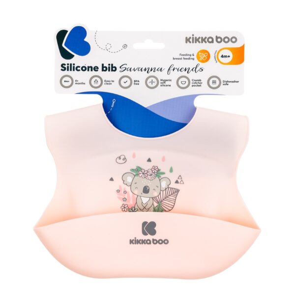 който събира остатъците от храната и ефективно предпазва детските дрехи от замърсяване;• Интересен дизайн;• Изработен от мек силикон;• Лесно почистване и практично закопчаване на няколко степени; • Подходящ за деца 4+ месеца;• Без BPA. Размери:- Продукт: 24x3x30 см / 0.09 кг- Опаковка: 24x3x29 см / 0.1 кг- Вътрешна кутия: 33x24x7.5 см / 1.5 кг / 12 бр/кашон- Кашон: 49.5x34.5x50 см / 18.5 кг / 144 бр/кашон 