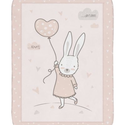 Супер меко бебешко одеяло 80/110 см Rabbits in Lovein stock