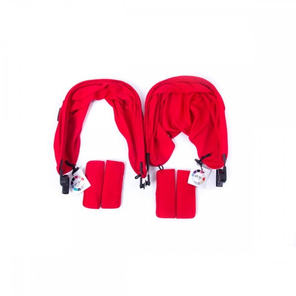 Set canopies for baby twin stroller "Easy Twin" red