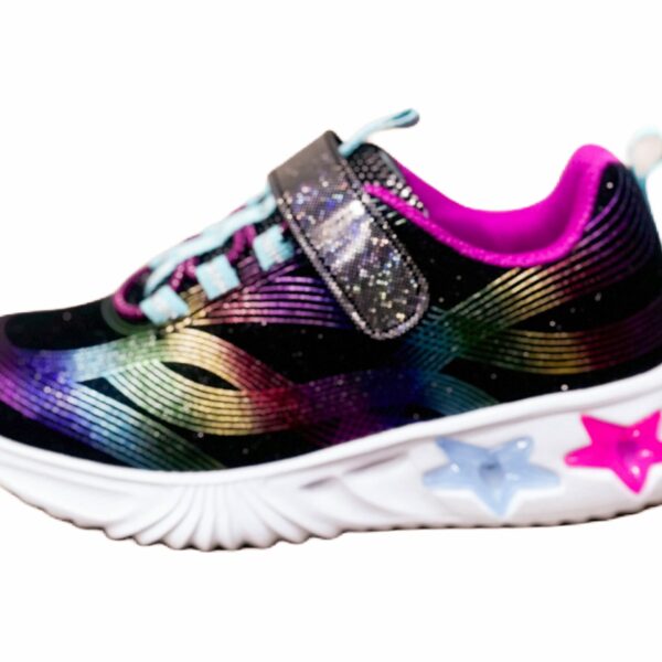Черни маратонки за момиче със светещи звездички
