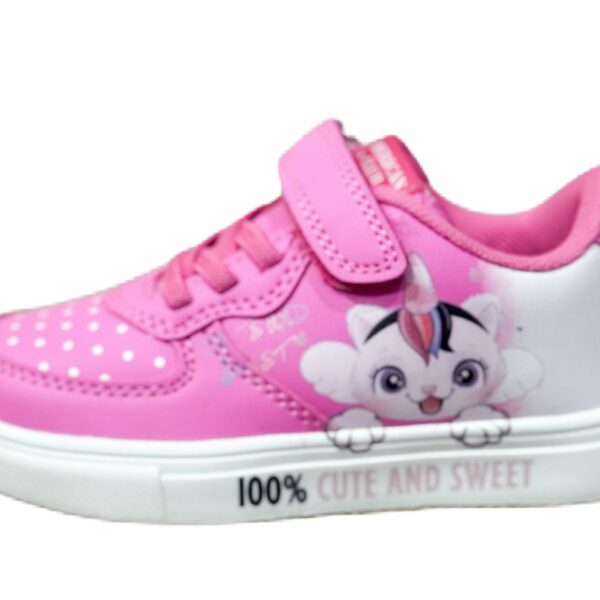 Цикламени маратонки за момиче с коте