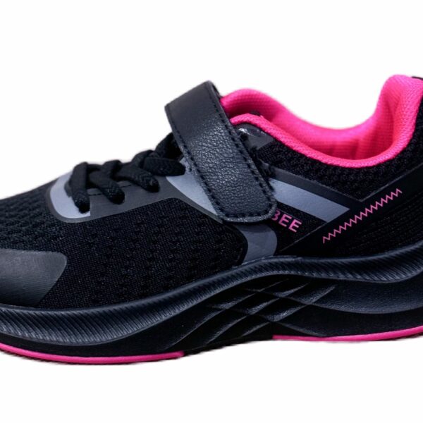 Детски маратонки за момиче в черно с циклама CLIBEE