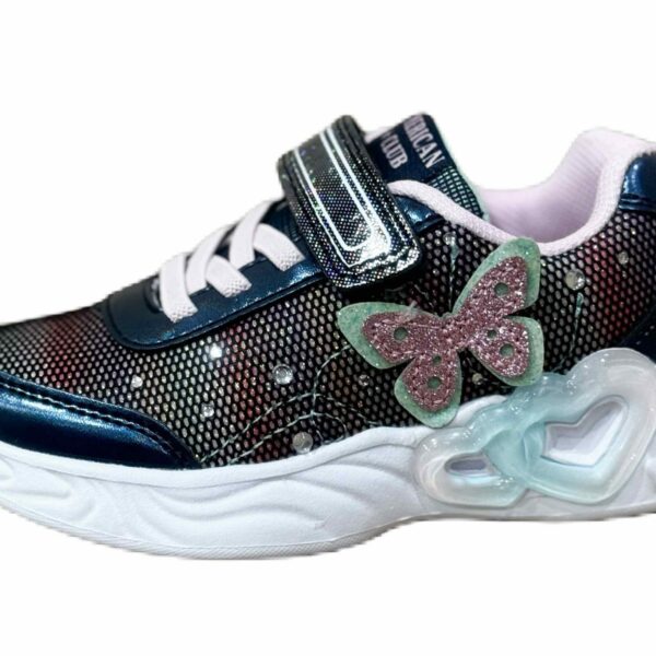 Тъмно сини светещи маратонки за момиче