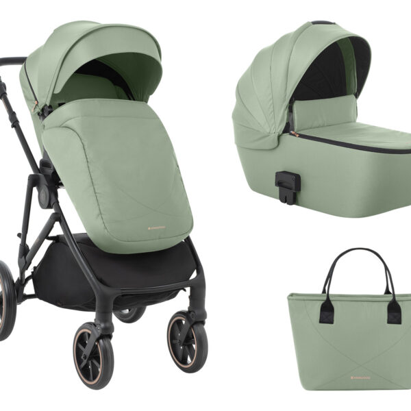 Комбинирана количка 2в1 с кош за новородено Thea Army Green 2024out of stock