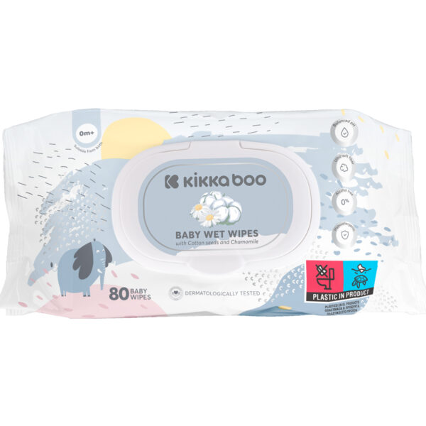 Бебешки мокри кърпи Памук и Лайка 80бр Капакin stock