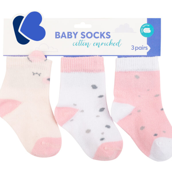 Бебешки чорапи с 3D уши Bear with me Pink 2-3гin stock