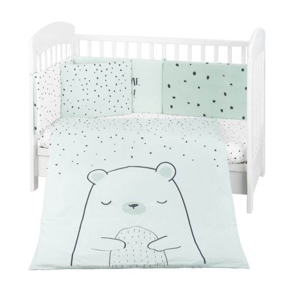 Бебешки спален комплект 6 части 70/140 Bear with me Mintin stock