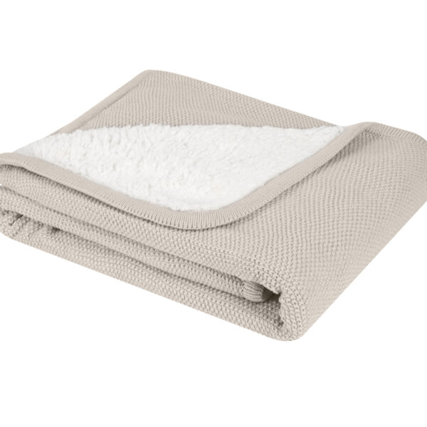Плетено памучно одеяло с шерпа Dream Big Beigein stock
