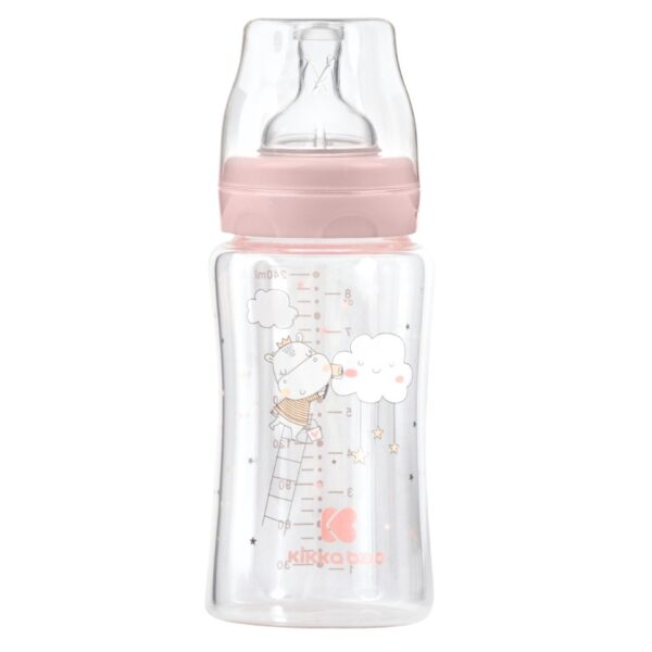 Шише стъклено 240мл Hippo Dreams Pinkin stock