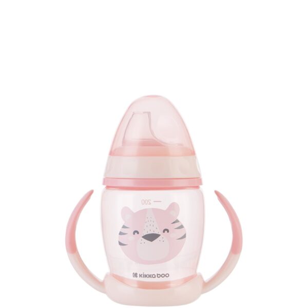 Чаша със силиконов накрайник 200мл Happy face Pinkin stock