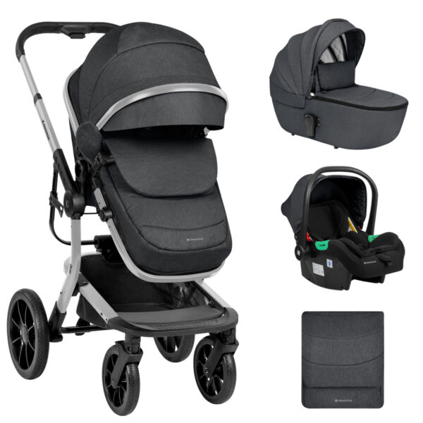 Комбинирана количка 3в1 с твърд кош Irene Dark Grey 2024in stock