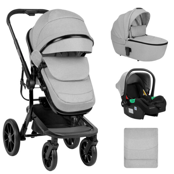 Комбинирана количка 3в1 с твърд кош Irene Light Grey 2024in stock