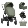 Комбинирана количка 3в1 с кош за новородено Modena Army Greenin stock