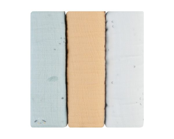 Комплект 3 бр муселинови пелени 75х75 см Sleepy Sheepin stock