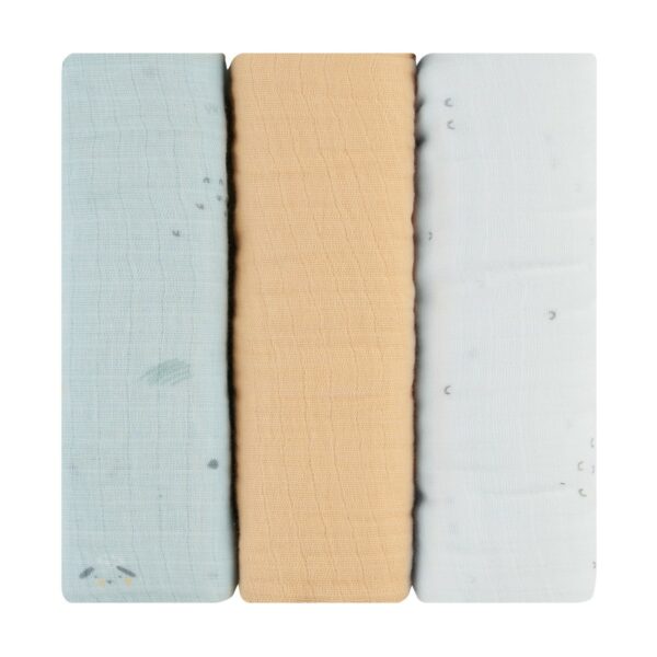 Комплект 3 бр муселинови пелени 75х75 см Sleepy Sheepin stock