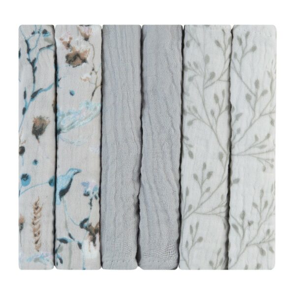 Комплект 6 бр муселинови кърпички 30х30 см Dreamy Fields Greyin stock