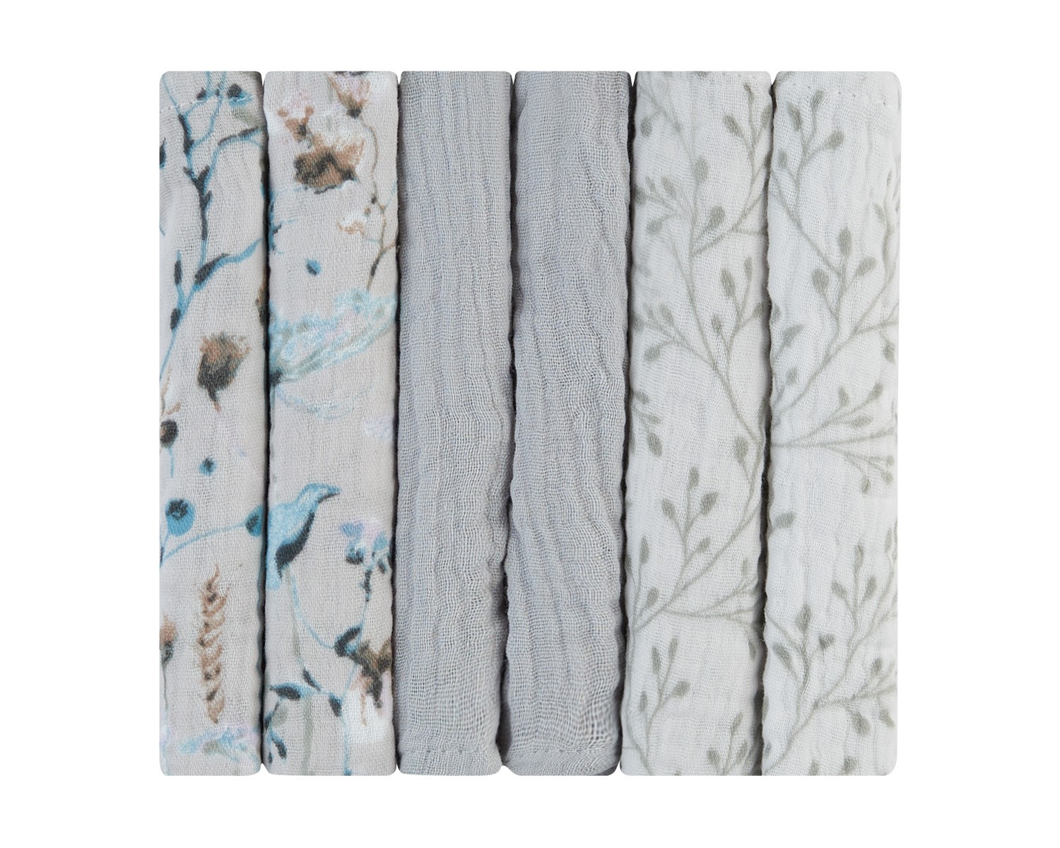 Комплект 6 бр муселинови кърпички 30х30 см Dreamy Fields Greyin stock