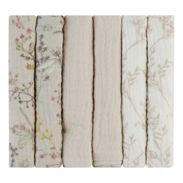 Комплект 6 бр муселинови кърпички 30х30 см Secret Garden Beigein stock