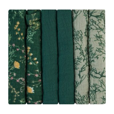 Комплект 6 бр муселинови кърпички 30х30 см Secret Garden Greenin stock