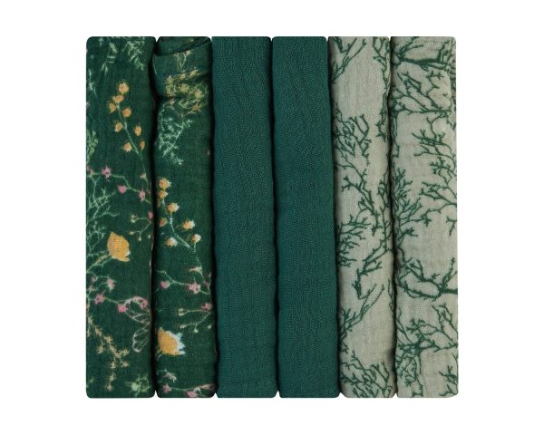 Комплект 6 бр муселинови кърпички 30х30 см Secret Garden Greenin stock