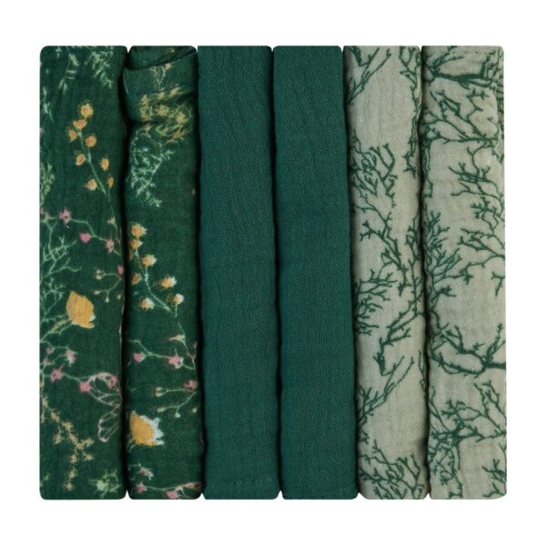 Комплект 6 бр муселинови кърпички 30х30 см Secret Garden Greenin stock