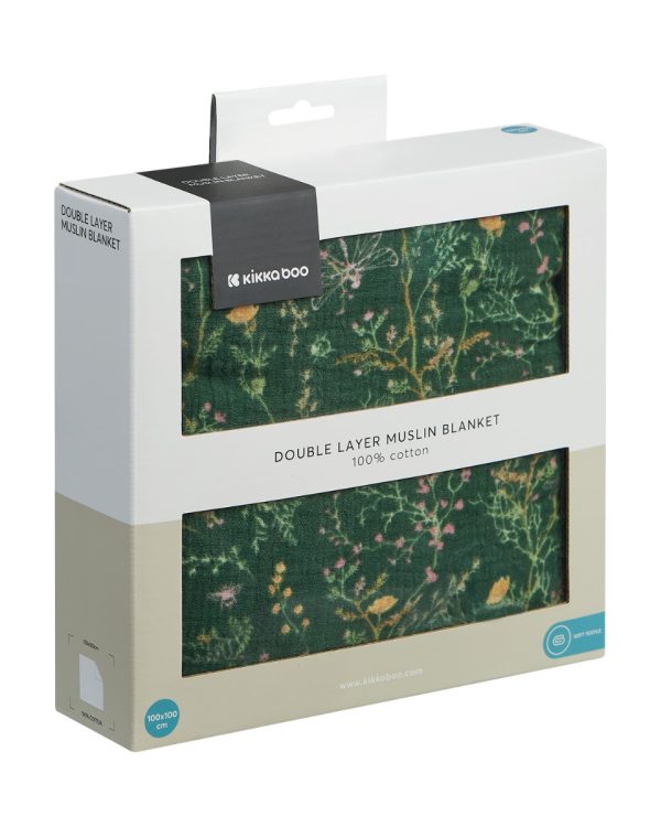 Oдеяло от муселин двупластово 100х100 см Secret Garden Greenin stock