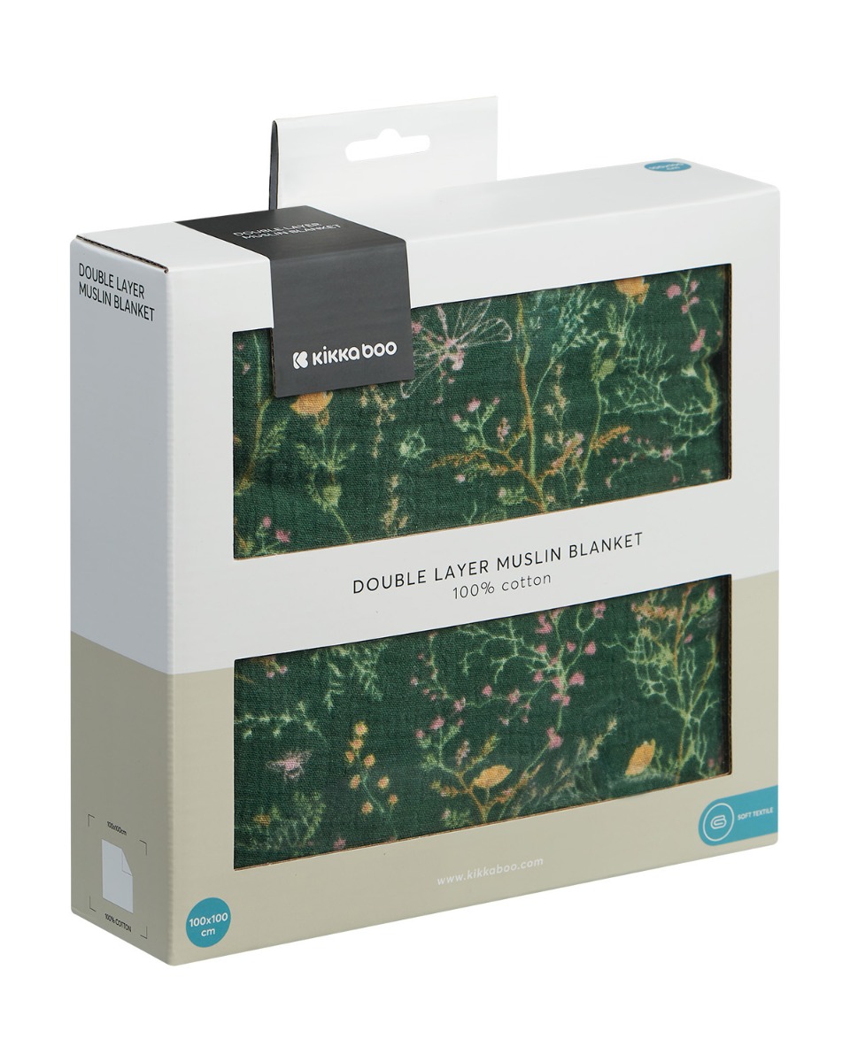 Oдеяло от муселин двупластово 100х100 см Secret Garden Greenin stock