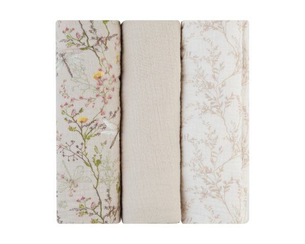 Комплект 3 бр муселинови пелени 100х100 см Secret Garden Beigein stock